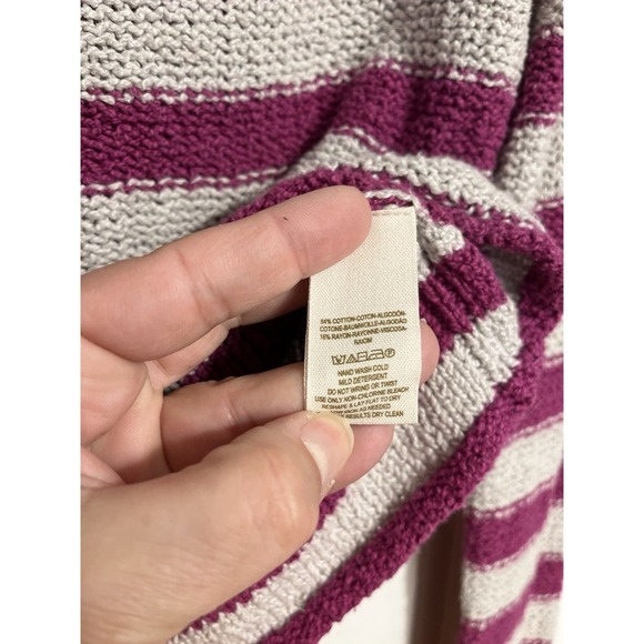 Free People Beach Sweater S Womens Loose Knit Striped Oversized Pink - Picture 3 of 8
